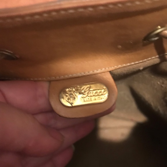 Vintage Gucci Ophida Web Monogram Beige.  Large Bucket Bag with Shoulder Strap. - Picture 6 of 10